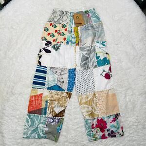 ASHLEY TAYLOR WOMENS PATCHWORK PANTS BOHO HIPPIE HAREM TROUSERS OSFM 2